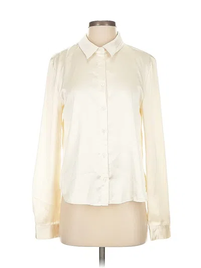 Pre-owned Le Lis Long Sleeve Blouse In White