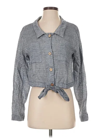 Pre-owned Le Lis Long Sleeve Button Down Shirt In Gray