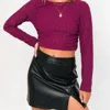 LE LIS LONG SLEEVE RUCHED CROP TOP