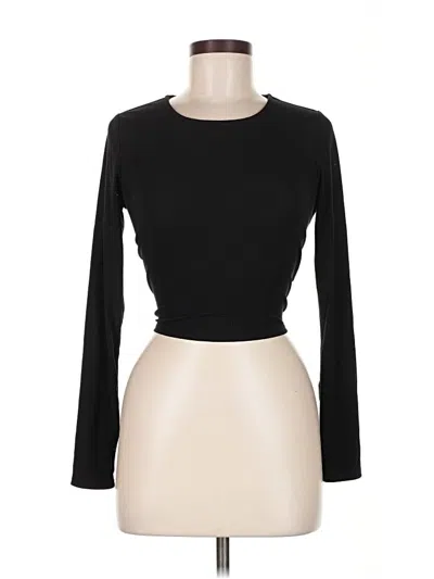 Pre-owned Le Lis Long Sleeve Top Black Boatneck Tops