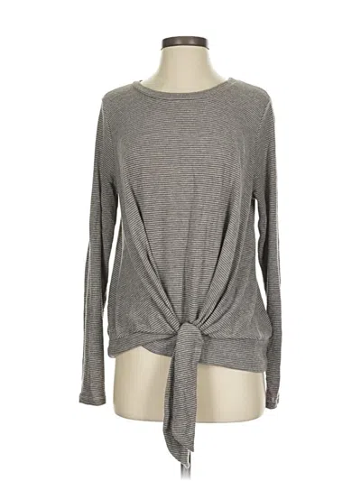 Pre-owned Le Lis Long Sleeve Top Gray Crew Neck Tops