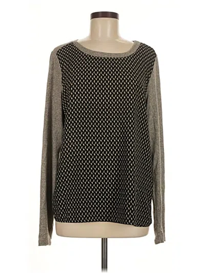 Pre-owned Le Lis Long Sleeve Top Gray Crew Neck Tops
