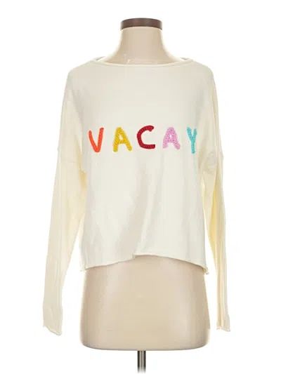 Pre-owned Le Lis Long Sleeve Top Ivory Crew Neck Tops