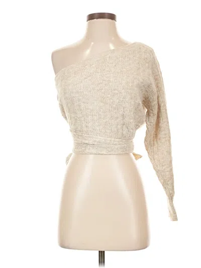 Pre-owned Le Lis Long Sleeve Top Ivory One Shoulder Neckline Tops