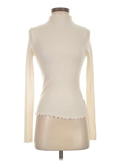 Pre-owned Le Lis Long Sleeve Top Ivory Turtleneck Tops In White