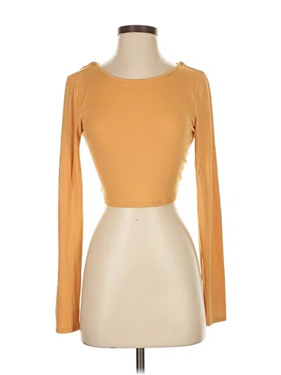 Pre-owned Le Lis Long Sleeve Top Orange Boatneck Tops