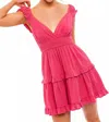 Le Lis Love Note Ruffle Dress In Hot Pink In Pink