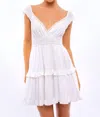 Le Lis Love Note Ruffle Mini Dress In White In White