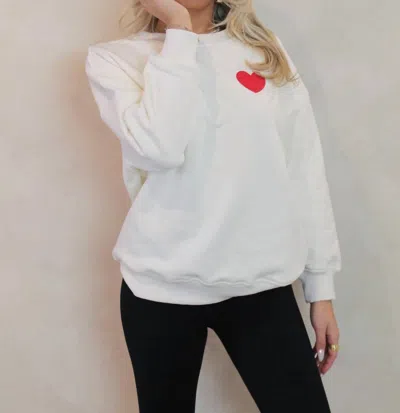 Le Lis Love You Baby Sweatshirt In Cream In White