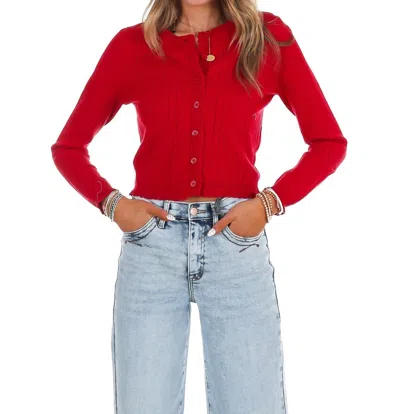 Le Lis Loving You Cardigan In Ruby Red