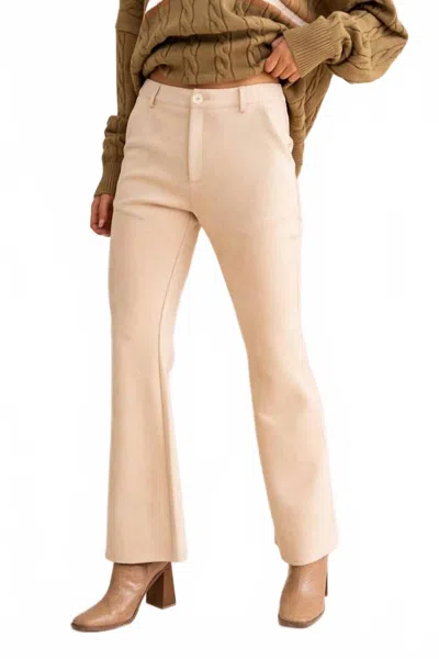 Le Lis Low Waist Bell Bottom Pants In Cream In Neutral