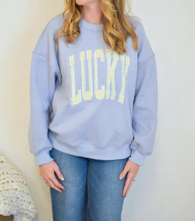 Le Lis Lucky Relaxed Fit Sweater In Light Blue
