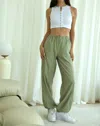 Le Lis Luna Parachute Pant In Light Green