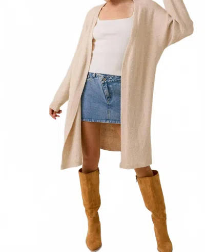 Le Lis Maeve Cover-up Cardigan Sweater In Oatmeal In Nude