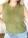 Le Lis Mahana Sleeveless Sweater Top In Green