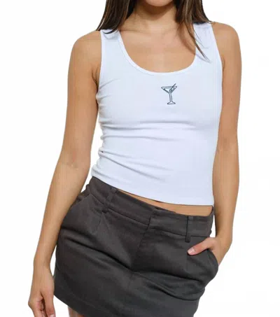 Le Lis Martini Embroidered Tank Top In Ivory White