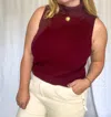 Le Lis Martini Turtle Neck Knit Top In Burgundy
