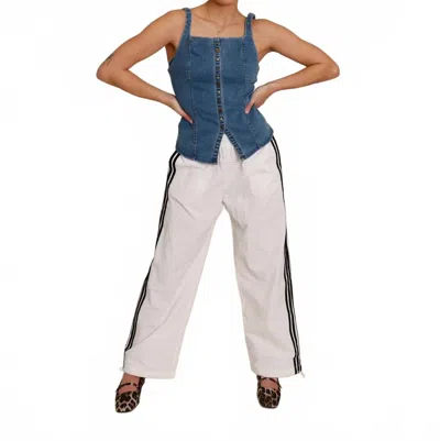 Le Lis Melanie Track Pants In White/black