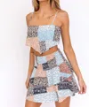 Le Lis Mocha Muse Patchwork Set In Black-teal In Multi
