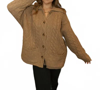 Le Lis Molly Oversized Cardigan In Mocha In Brown