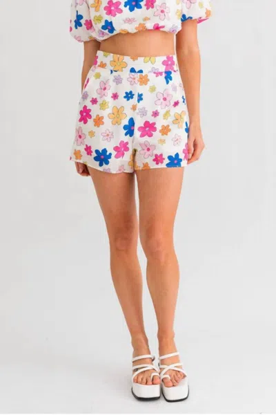 Le Lis Multi Color Floral Shorts In Multi-colored