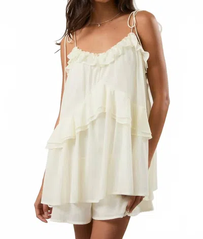Le Lis Mystical Magical Flare Romper In White In Neutral