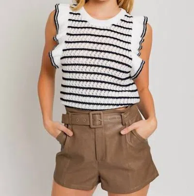 Le Lis Nautical Spring Top In White/navy In Multi