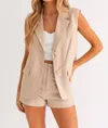 Le Lis Nell High Waist Short In Taupe