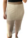 Le Lis Net Midi Skirt In Natural In White