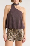 Le Lis One-shoulder Tank In Brown