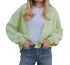 Le Lis Open Front Cardigan In Green In Green