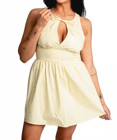 Le Lis Open Front Sleeveless Mini Dress In Butter Yellow