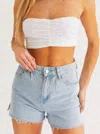 Le Lis Pacific Bandeau Eyelet Top In White