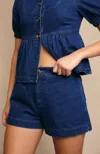 Le Lis Paige Shorts In Denim In Blue