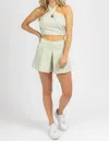 Le Lis Plaid Halter Top And Shorts Set In Green