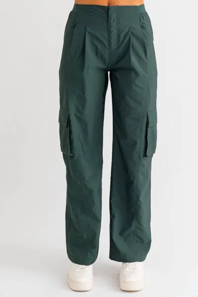 Le Lis Pleated Sporty Cargo Pants In Green