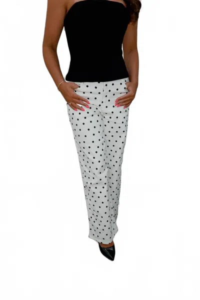 Le Lis Polka Dot Pants In White