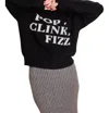 Le Lis Pop Clink Fizz Pull Over Sweater In Black In Black