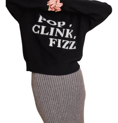 Le Lis Pop Clink Fizz Pull Over Sweater In Black