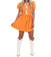 Le Lis Power Play Bow Detail Mini Dress In Orange In Orange