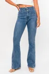 LE LIS RETRO FLARE JEANS IN MID WASH