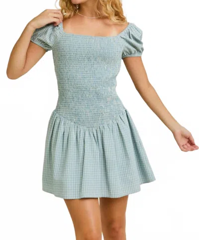Le Lis River Mini Dress In Green In Blue
