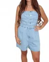Le Lis Rodeo Romper In Denim In Blue