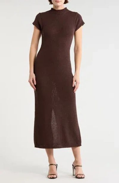 Le Lis Roll Neck Sweater Dress In Brown