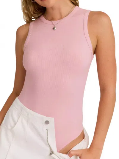 Le Lis Round Neck Sleeveless Bodysuit In Light Pink