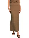 Le Lis Ruched Midi Skirt In Brown In Brown