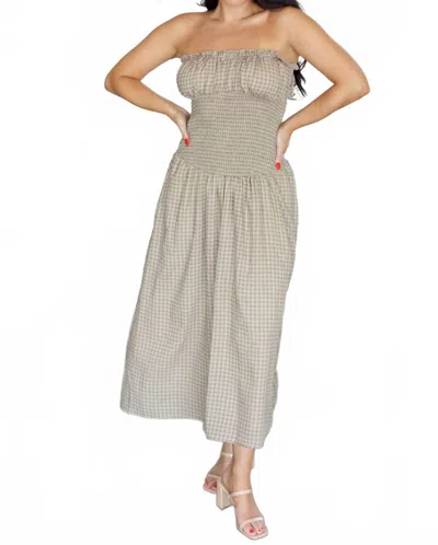 Le Lis Sabrina Dress In Beige In Gray
