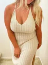 Le Lis Sandies Knit Midi Dress In Taupe