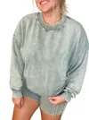 Le Lis Sea Spray Oversized Pullover In Sage In Multi