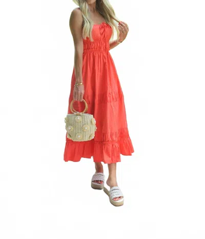 Le Lis Sebastian Midi Dress In Red-orange
